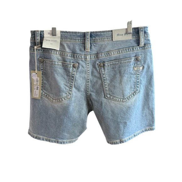 Miss Me Light Blue Denim Women's Bermudas - Picture 3 of 4